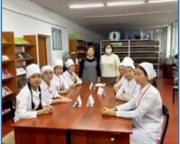 24 қараша күні кітапхананың оқу залында «Мейіргер ісі» бөлімі І курс, 85-топ студенттеріне Ғабит Мүсіреповтің «Қазақ солдаты» романына талдау жүргізілді